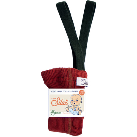 Silly Silas Maple Leaf With Dark Forest Green Footless Strømpebukser Christmas Edition