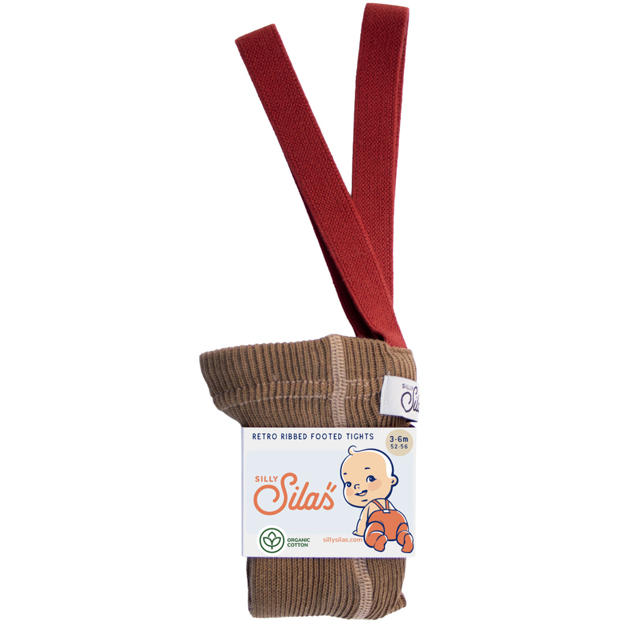 Silly Silas Acorn Brown With Maple Leaf Footed Strømpebukser Christmas Edition