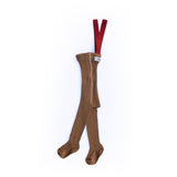 Silly Silas Acorn Brown With Maple Leaf Footed Strømpebukser Christmas Edition