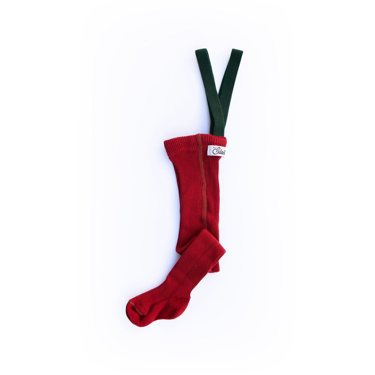 Silly Silas Maple Leaf With Dark Forest Green Footed Strømpebukser Christmas Edition