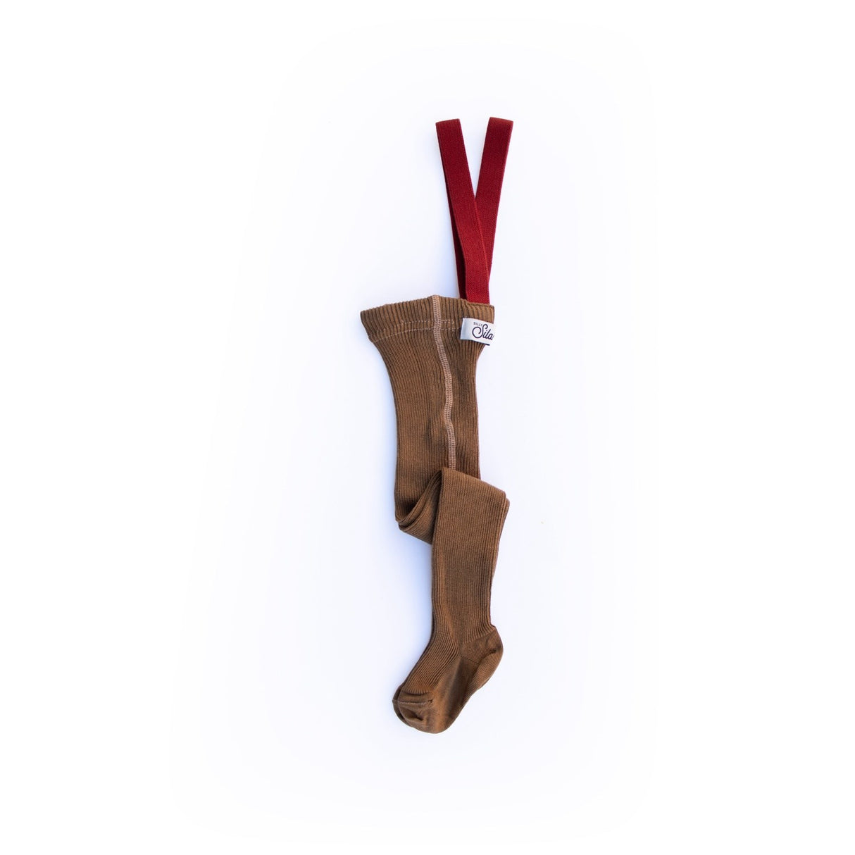 Silly Silas Acorn Brown With Maple Leaf Footed Strømpebukser Christmas Edition
