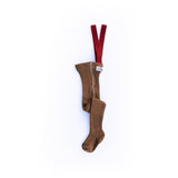 Silly Silas Acorn Brown With Maple Leaf Footed Strømpebukser Christmas Edition