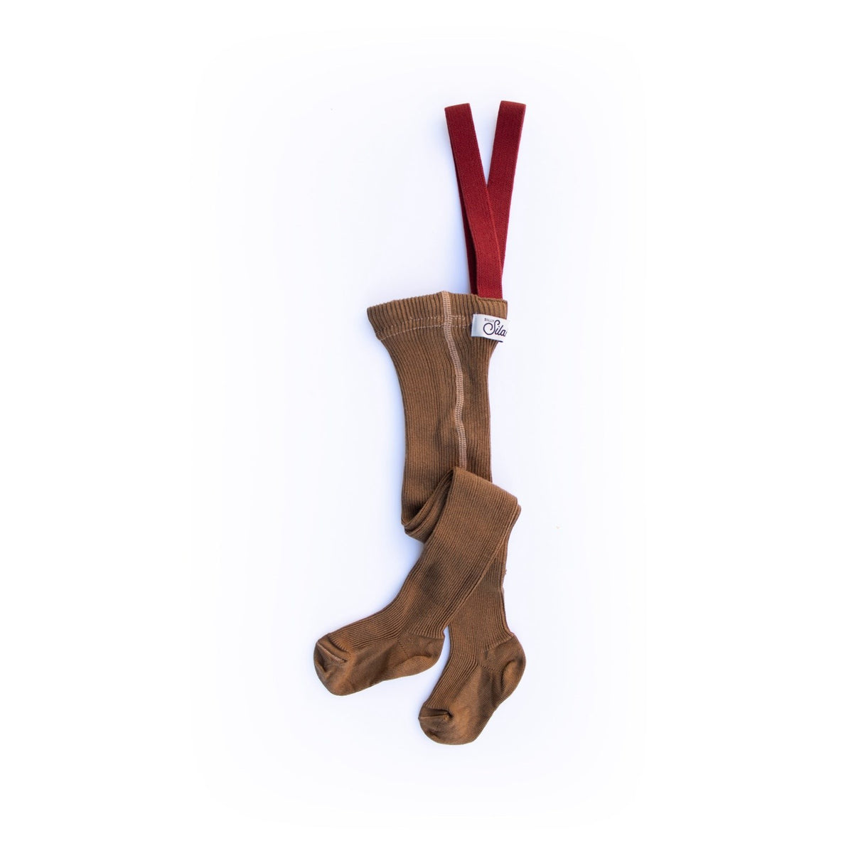 Silly Silas Acorn Brown With Maple Leaf Footed Strømpebukser Christmas Edition