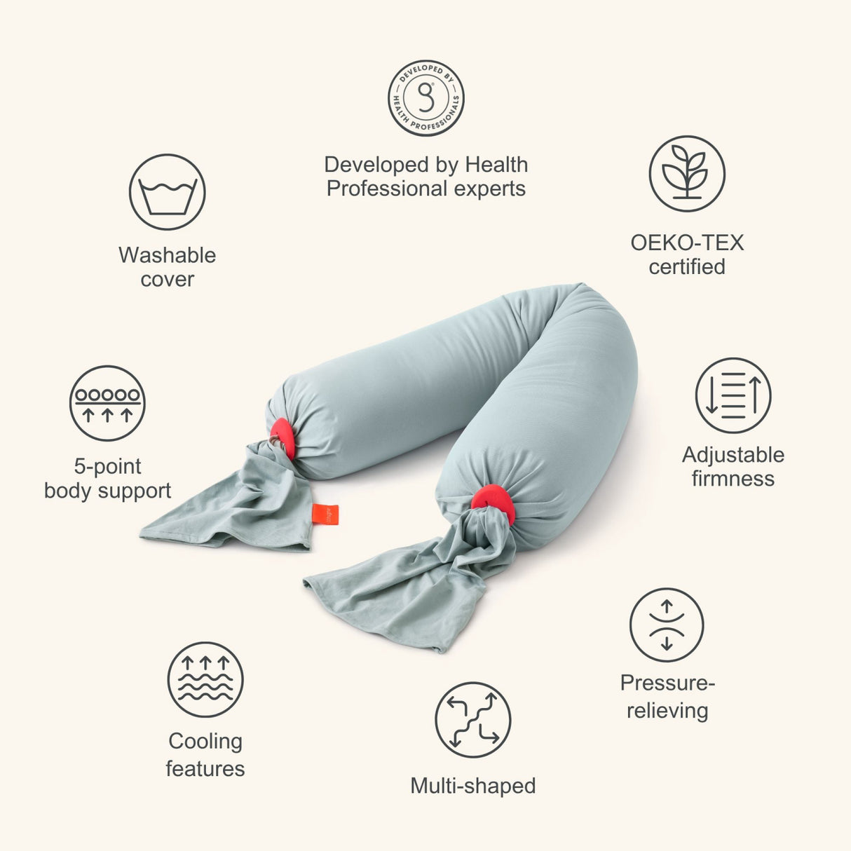 bbhugme Eucalyptus/Coral Graviditetspude