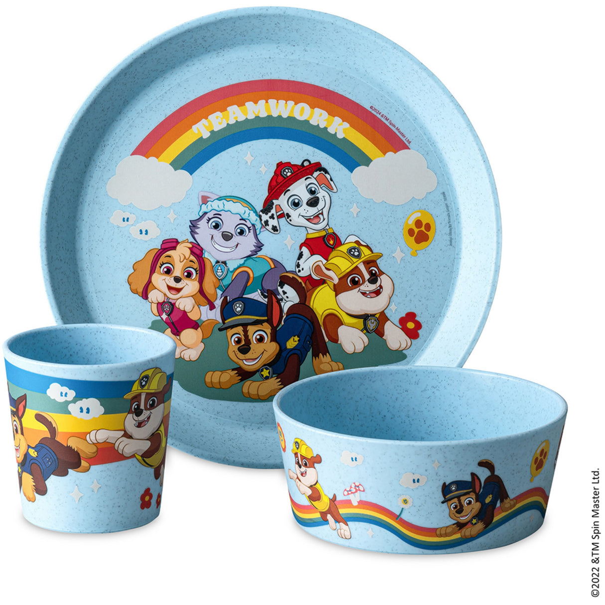 Koziol Organic Sky Blue Small Tallerken + Skål + Kop Connect Grow Paw Patrol