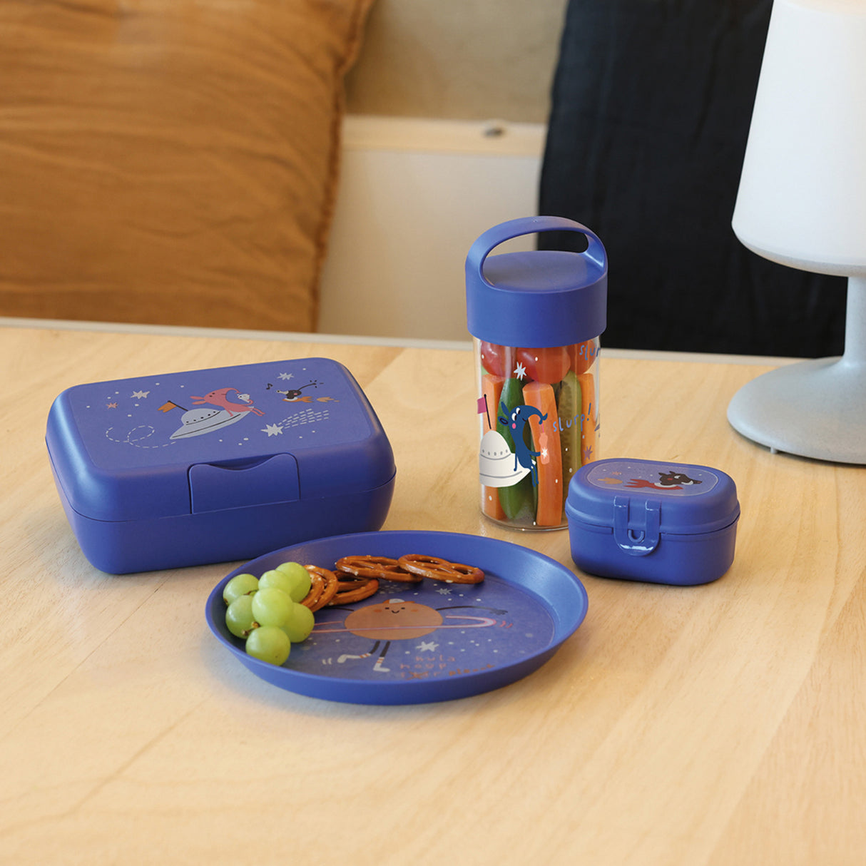 Koziol Organic Space Blue Lunch Box Med Separat Skål Candy L Space