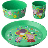 Koziol Organic Spring Green Small Tallerken + Skål + Kop Connect Peppa Pig Pop
