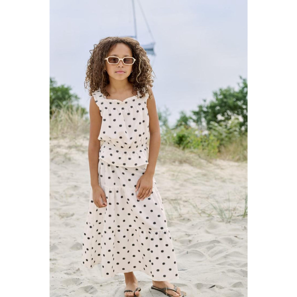 kids ONLY Cloud Dancer Black Dots Kogsweta Sl Top Wvn