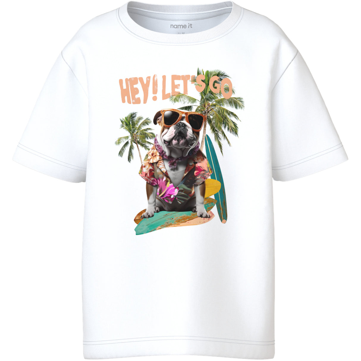 Name It Bright White Surf Dog Nmmvoto Ss Nreg Top
