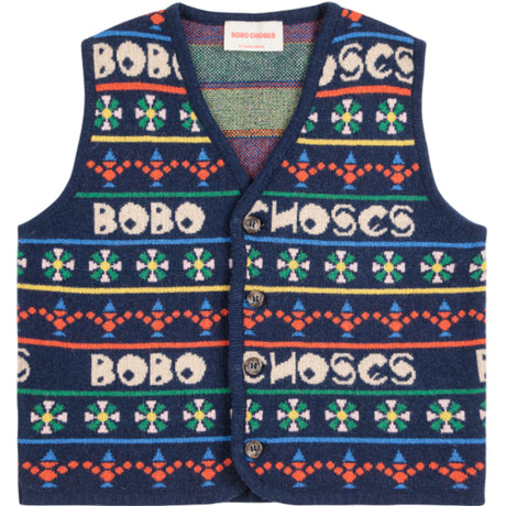 Bobo Choses Multicolor Toys All Over Strikket Vest