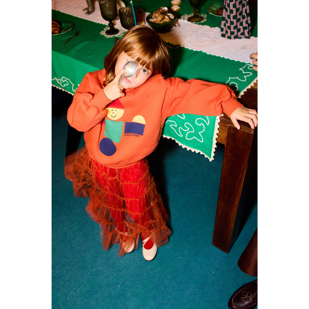 Bobo Choses Orange Wooden Legetøj Sweatshirt