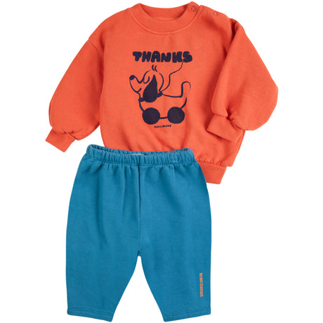 Bobo Choses Orange Rolling Dog Fleece Sæt