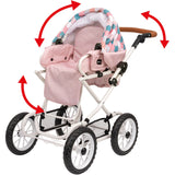BRIO® Kombi Dukkevogn, Dråbemønster, Pink