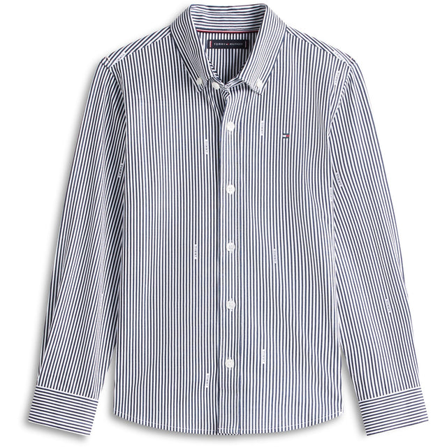 Tommy Hilfiger Dark Night Navy White Stripe Aop Jersey Skjorte