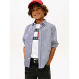 Tommy Hilfiger Dark Night Navy White Stripe Aop Jersey Skjorte