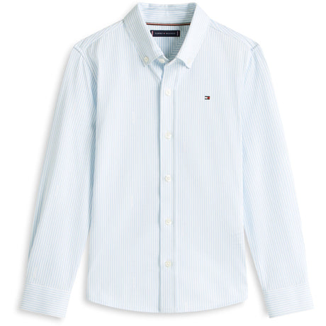 Tommy Hilfiger White Breezy Blue Stripe Aop Jersey Skjorte