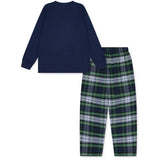 Polo Ralph Lauren White Gordon Plaid L/S Tee & Woven Pant Sæt