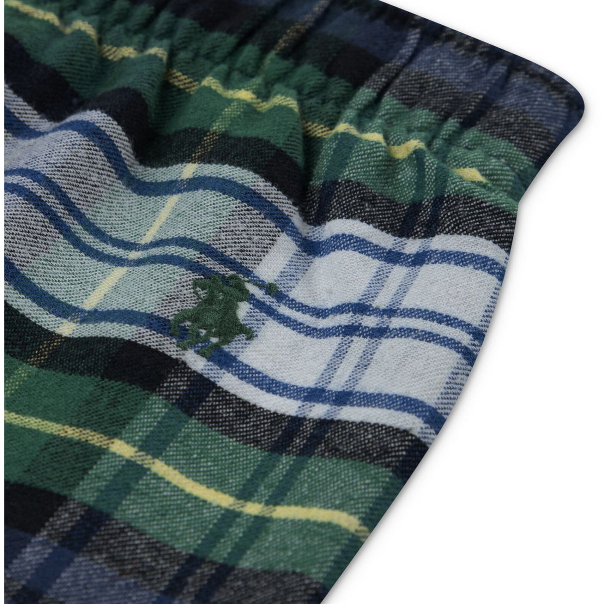 Polo Ralph Lauren White Gordon Plaid L/S Tee & Woven Pant Sæt