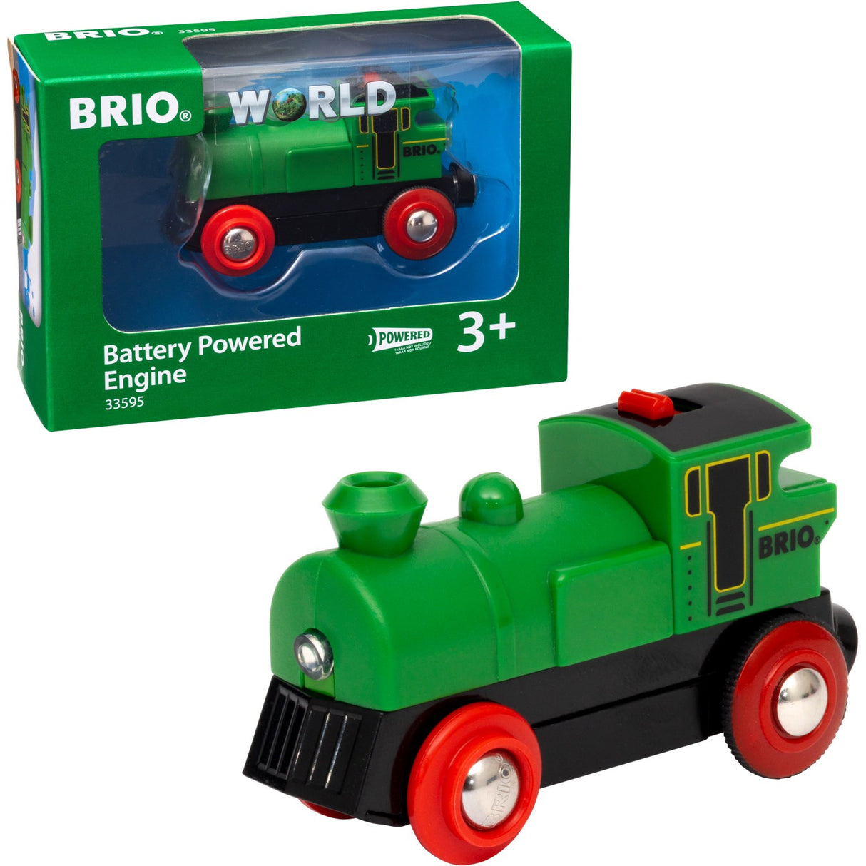 BRIO® 33595 Batteridrevet Tovejs Lokomotiv, Grønt/sort