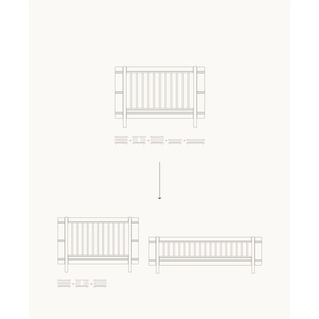 Oliver Furniture Wood Mini+ Søskende Kit (Tillæg Til Mini+ Tremmeseng Inkl. Junior Kit Oak)