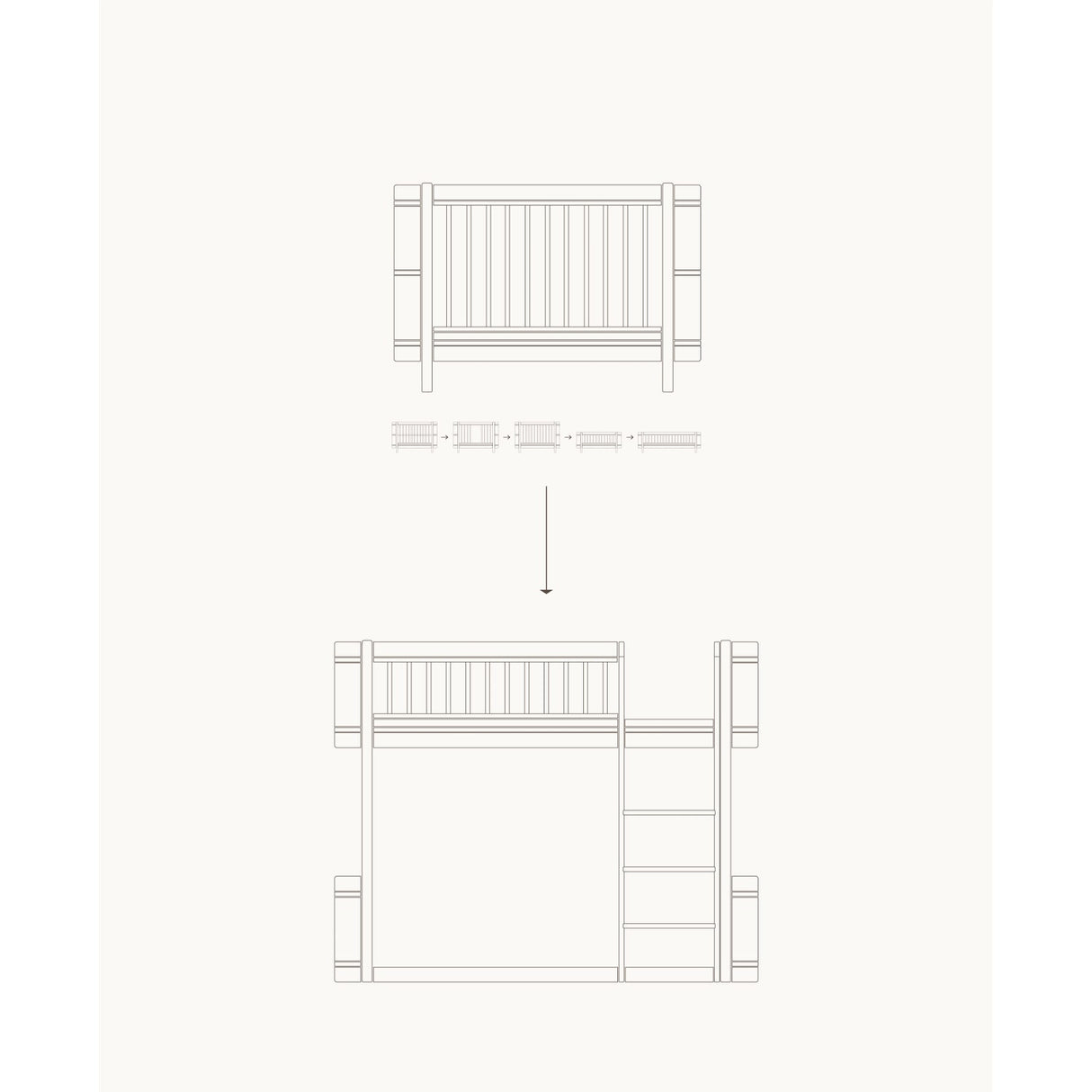 Oliver Furniture Wood Mini+ Tremmeseng Inkl. Junior Kit Til Halvhøj Seng White/Oak