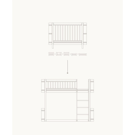 Oliver Furniture Wood Mini+ Tremmeseng Inkl. Junior Kit Til Halvhøj Seng White/Oak