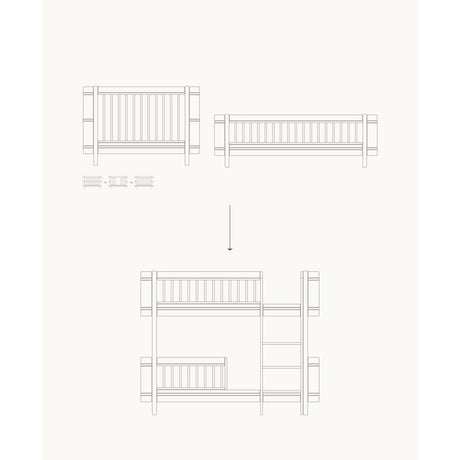 Oliver Furniture Wood Mini+ Tremmeseng & Juniorseng Til Halvhøj Køjeseng White