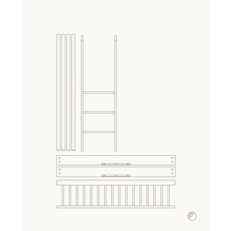 Oliver Furniture Wood Mini+ Tremmeseng & Juniorseng Til Halvhøj Køjeseng White/Oak