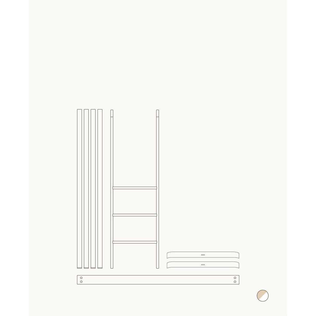 Oliver Furniture Wood Mini+ Tremmeseng Inkl. Junior Kit Til Halvhøj Seng White/Oak