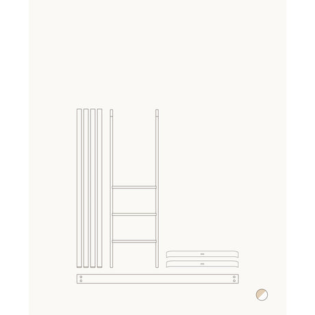Oliver Furniture Wood Mini+ Tremmeseng Inkl. Junior Kit Til Halvhøj Seng White/Oak