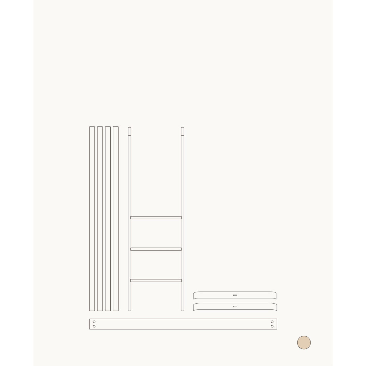 Oliver Furniture Wood Mini+ Tremmeseng Inkl. Junior Kit Til Halvhøj Seng Oak