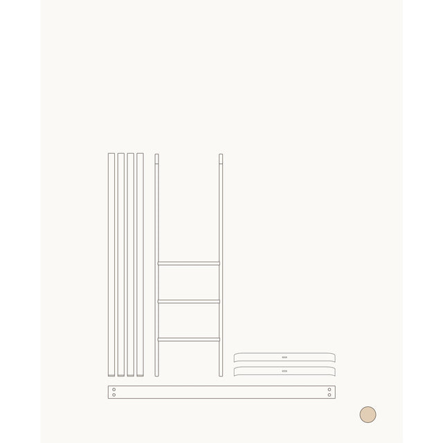 Oliver Furniture Wood Mini+ Tremmeseng Inkl. Junior Kit Til Halvhøj Seng Oak
