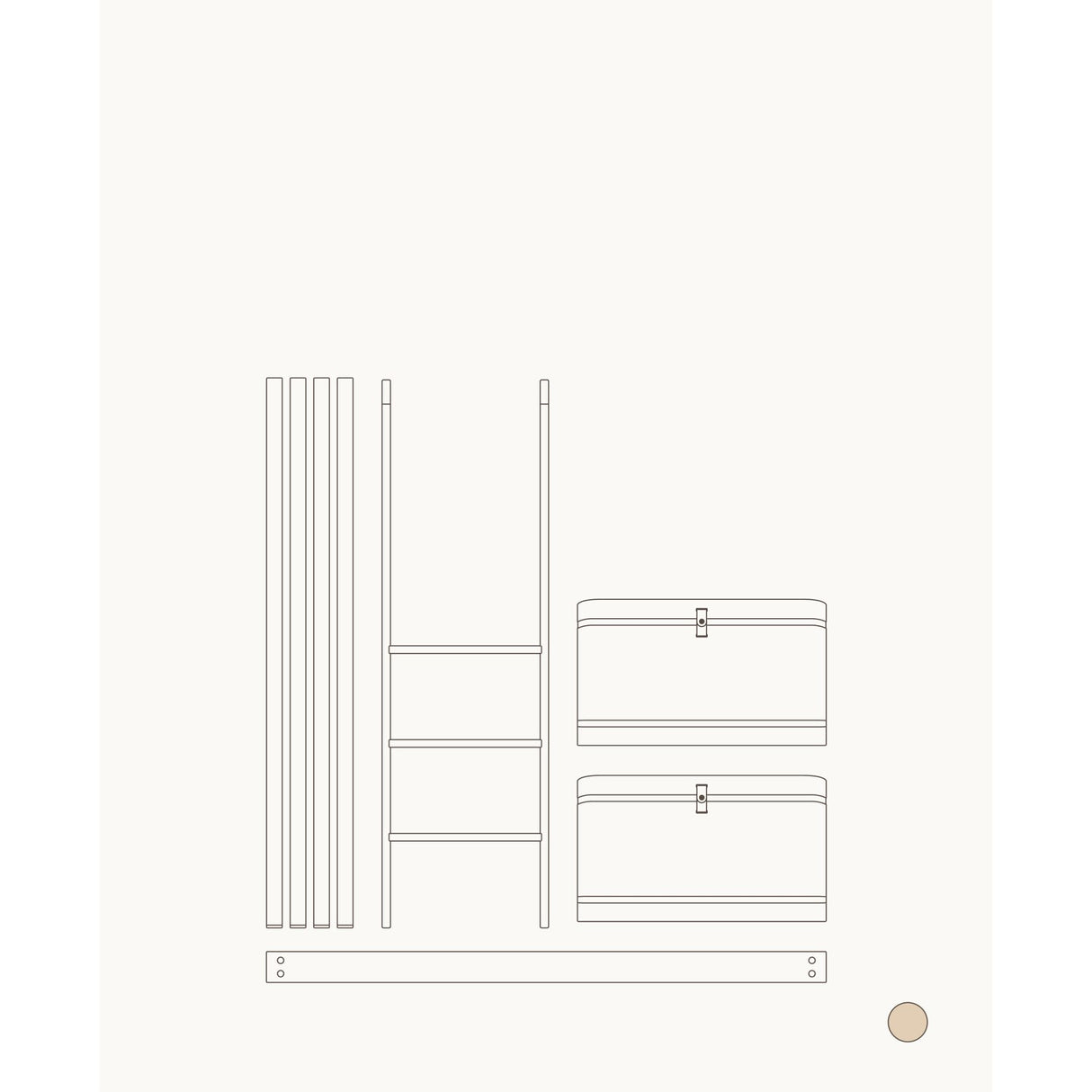 Oliver Furniture Wood Mini+ Tremmeseng & Juniorseng Til Halvhøj Køjeseng Oak