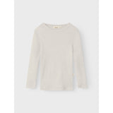 Lil'Atelier Turtledove Melange Nmnnalu Rib Wo/Mo Ls Slim Top Lil
