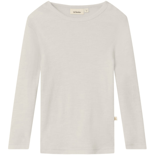 Lil'Atelier Turtledove Melange Nmnnalu Rib Wo/Mo Ls Slim Top Lil
