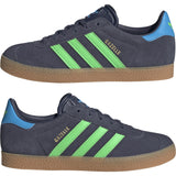adidas Originals Shadow Navy/Screaming Green/Lucid Aquamarine Gazelle J Sneakers