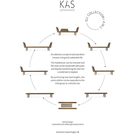 KAS Kopenhagen Smoked Oak Eli Conversion Kit Sengeafslutninger X2
