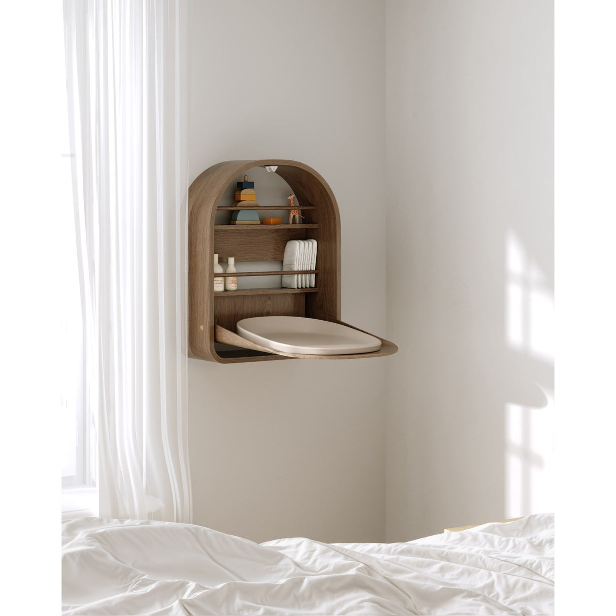 KAS Kopenhagen Smoked Oak Kai Wall Changing Table Smoked Eg