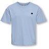kids ONLY Soft Chambray Heart Emb/Night Sky Kogmaiken Life Cropheart Ss Top Jrs Noos
