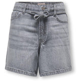 kids ONLY Medium Grey Denim Koggianna Hw Bælte Shorts Pimbox Dnm Noos