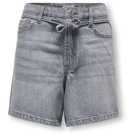 kids ONLY Medium Grey Denim Koggianna Hw Bælte Shorts Pimbox Dnm Noos