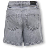 kids ONLY Medium Grey Denim Koggianna Hw Bælte Shorts Pimbox Dnm Noos