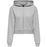 kids ONLY Light Grey Melange Kogsweat L/S Hættetrøje Zip Swt