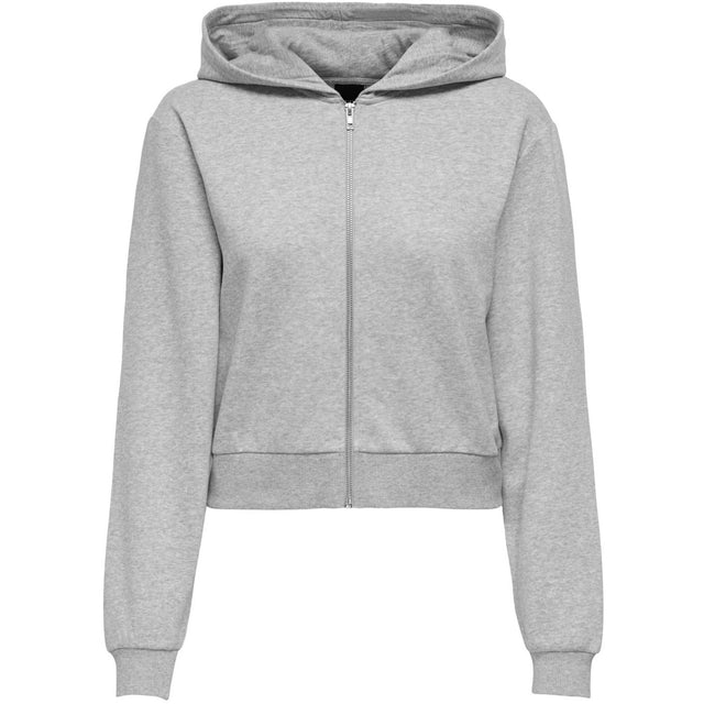 kids ONLY Light Grey Melange Kogsweat L/S Hættetrøje Zip Swt