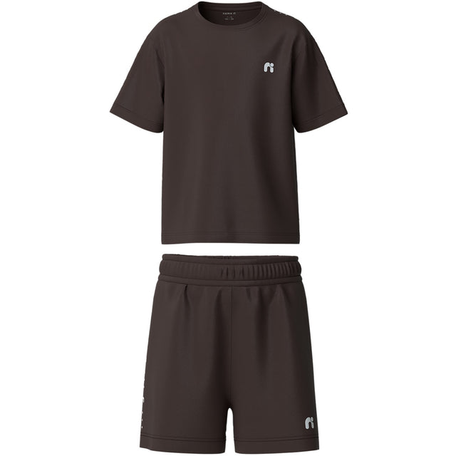 Name It Chocolate Martini Nkndemu Ss Nreg Shorts Sæt