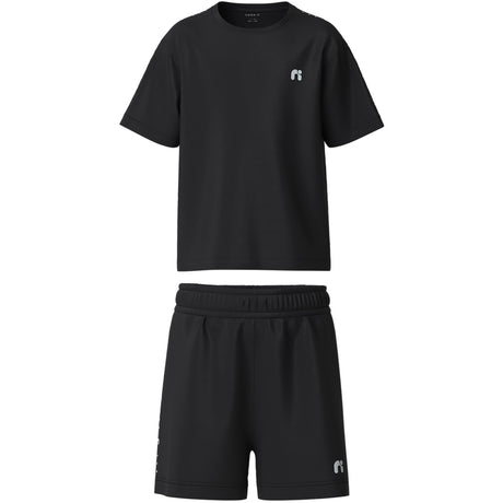 Name It Black Nkndemu Ss Nreg Shorts Sæt