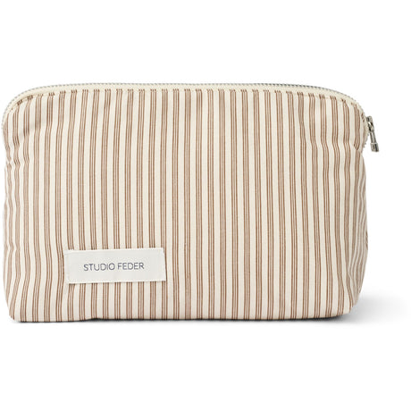 Studio Feder Brown Beach Stripe Celia Mini Toilettaske Bomuld