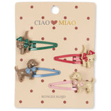 Konges Sløjd Multi 4 Pak Cats & Dogs Hair Clip