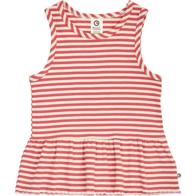 Müsli Mineral Red/ Tofu Rib Stripe Peplum Top