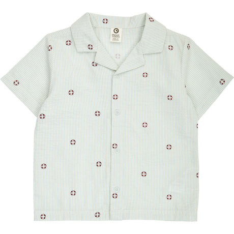 Müsli Tofu/ Ocean/ Mineral Red Seersucker Stripe S/S Skjorte